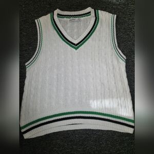 Women's White V-Neck Sweater Vest